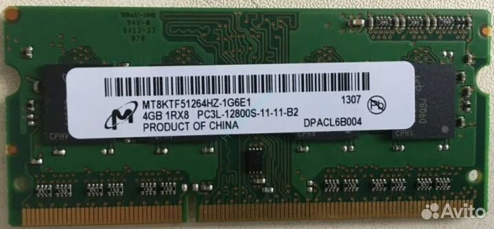 4Gb Micron MT8KTF51264HZ DDR3L 1600 SO-dimm