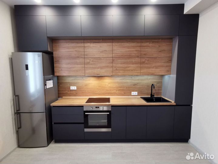 Прямая кухня с мдф фасадами