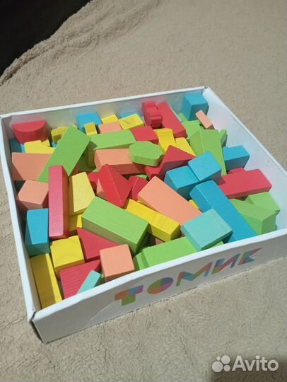 Деревянный конструктор 103 детали и дерев пазлы