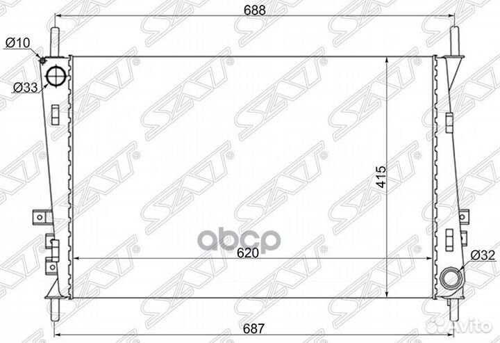 Радиатор Jaguar X-Type 01-07 JA0002 Sat