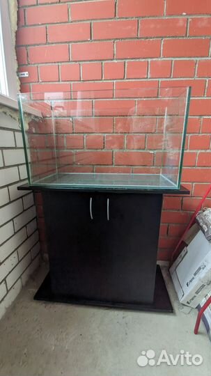 Аквариум с тумбой фильтр лампа грунт камни тесты