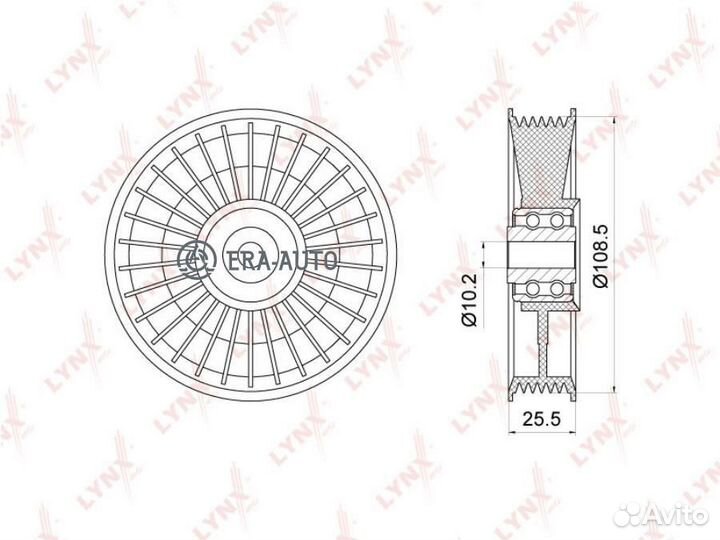 Lynxauto PB7077 Ролик обводной приводного ремня