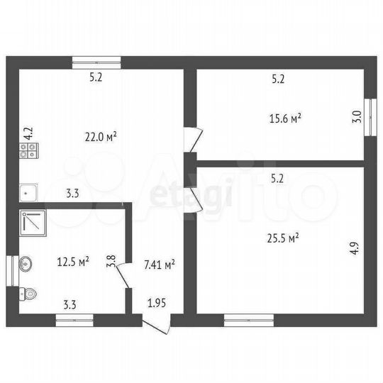 Дом 88 м² на участке 5 сот.