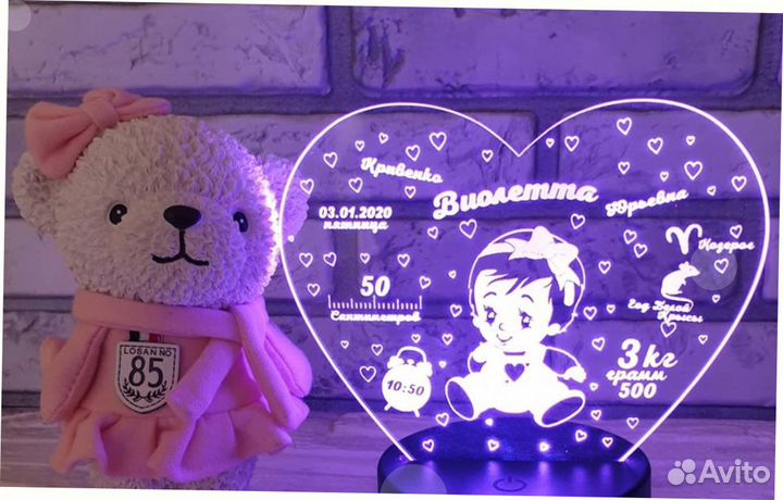 Детский светильник ночник в подарок
