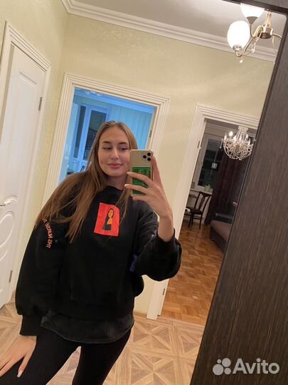 Свитшот с начесом/ толстовка с принтом