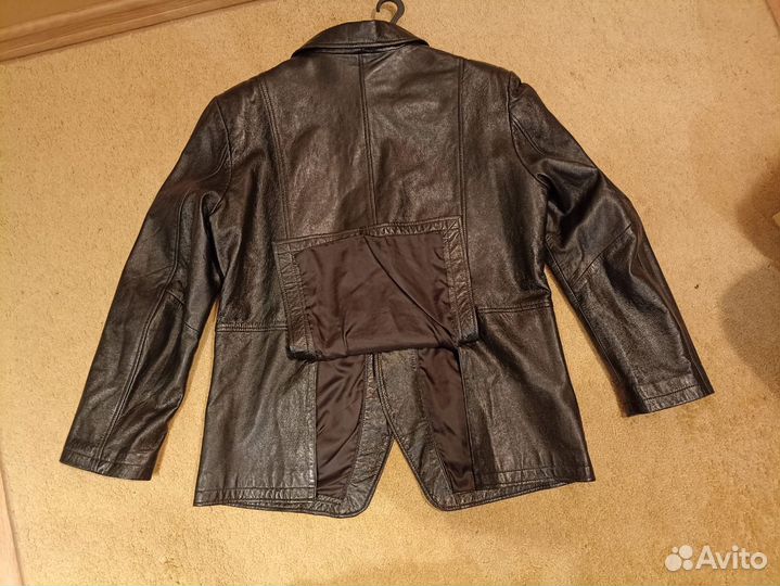 Кожаная куртка мужская 54 черная