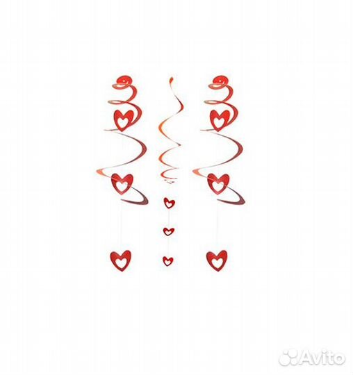 Подвеска фольгированная каскад Сердце спираль