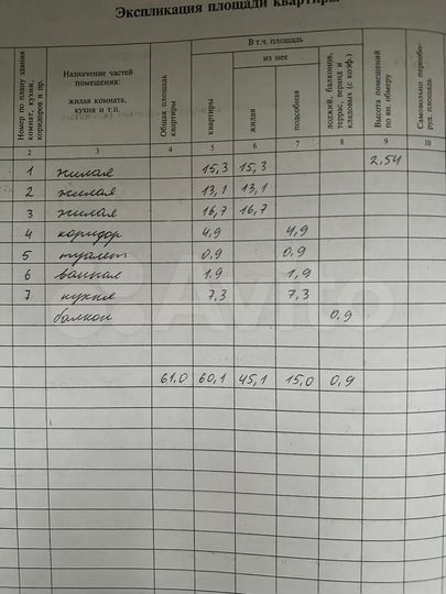 3-к. квартира, 61 м², 4/5 эт.