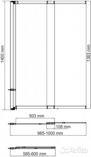 Душевая штора wasserkraft 100cm Хром 41s02-100ws