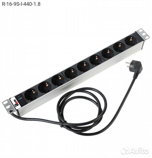 Блок розеток цмо Rem-16, 1U, R-16-9S-I-440-1.8