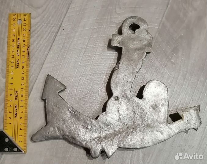 Литьё русалка на якоре барельеф