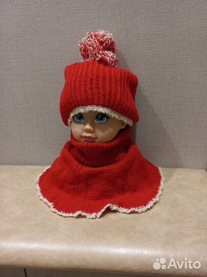 Комплект шапка и шарф для девочки