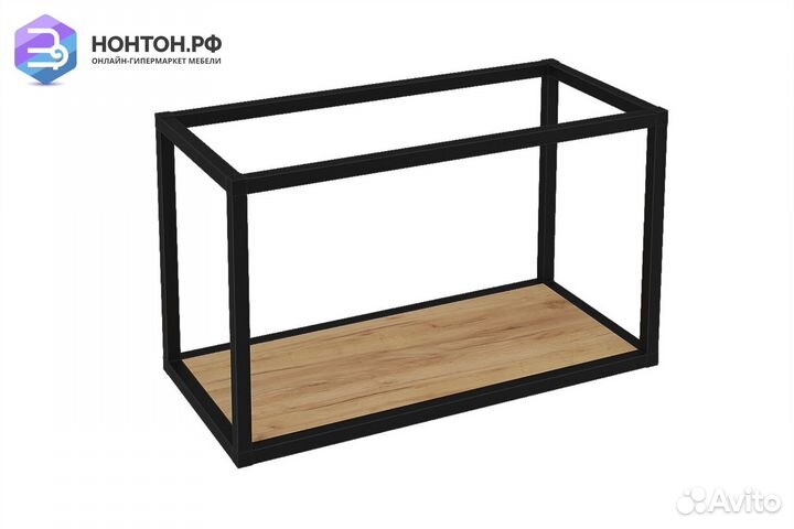 Полка Лофт пмг-Л 600 черная / дуб крафт