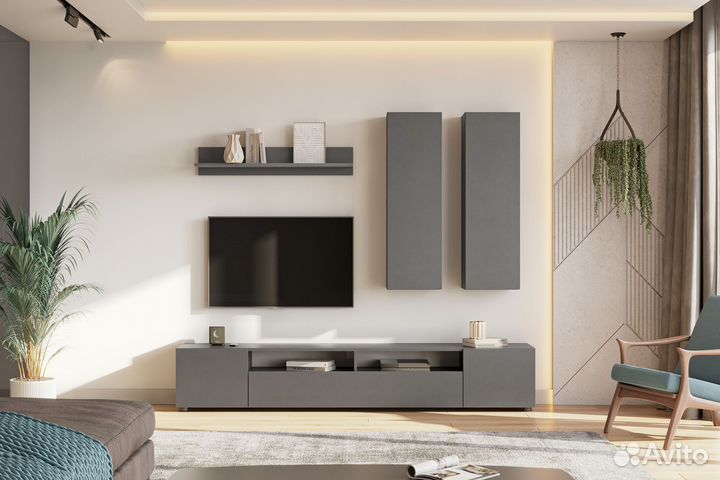 Тумба для тв Денвер 2,0 Графит серый