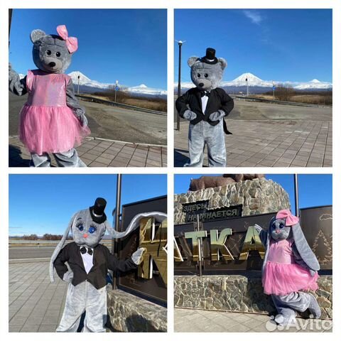 Камчатские ростовые куклы Мишка Тэдди и Зайка