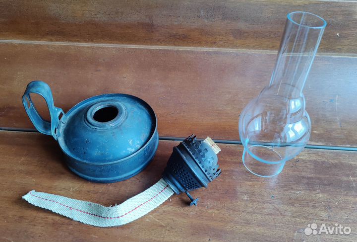 Лампа керосиновая настольная со стеклом СССР