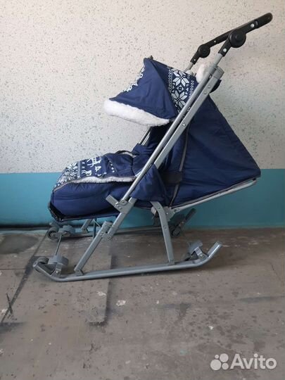 Детские санки коляска с колесами