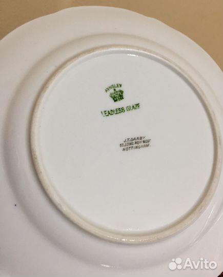 6 десертных тарелок. Aynsley, Англия