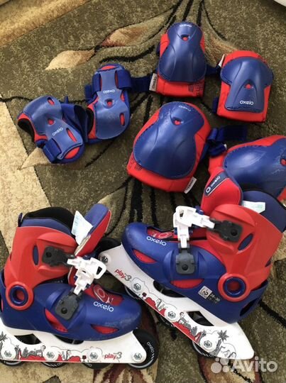 Роликовые коньки детские с защитой