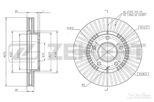 Тормозной диск Mazda MPV 2 xedos 9