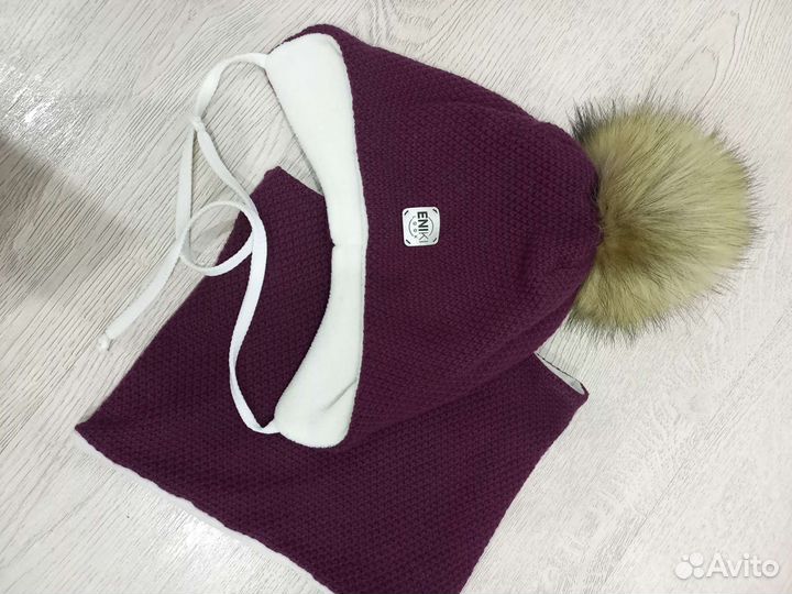 Комплект зимняя шапка и снуд для девочки