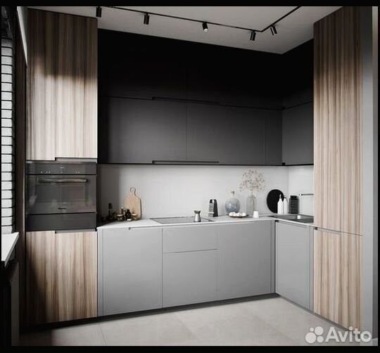 Кухня под потолок стильная