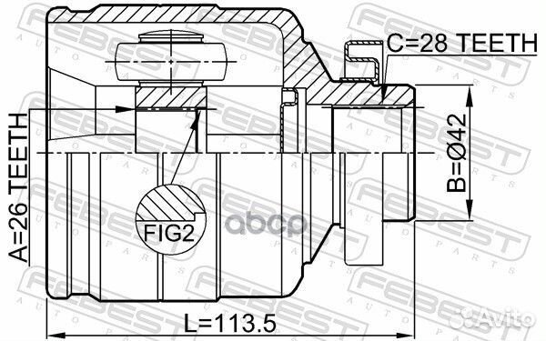 ШРУС внутренний правый 26X42X28 KIA sorento 13