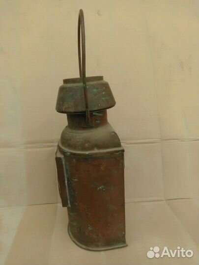 Фонарь, лампа, керосинка. Антикварная. Медь