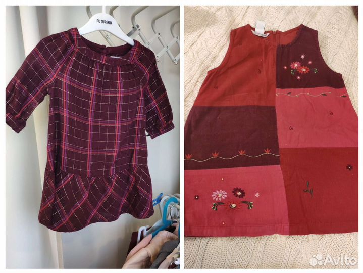 Платье OldNavy, меховой жилет Next + сарафан HM