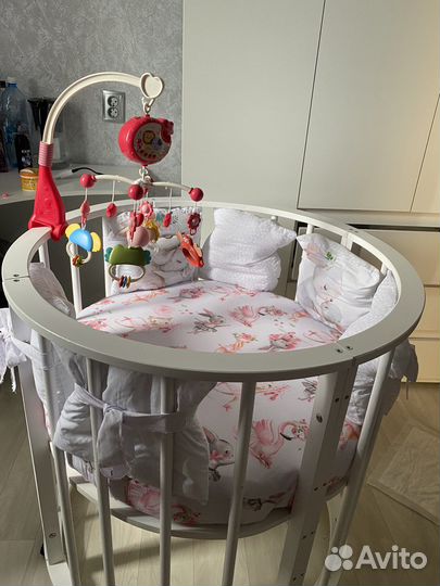 Кроватка трансформер круглая