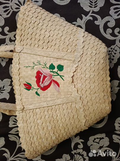 Соломенная сумка женская