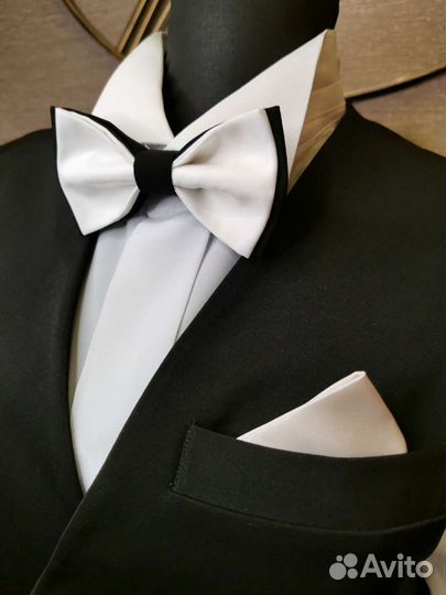 Галстуки бабочки черные, классические