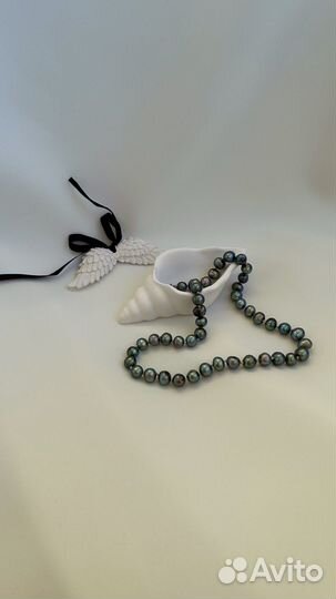 Бусы черный речной жемчуг