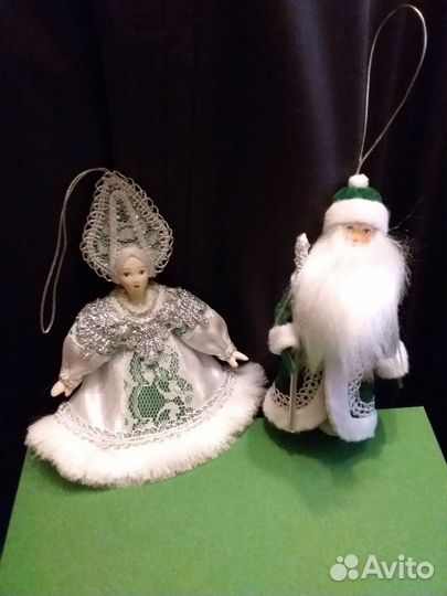 Елочные игрушки Дед Мороз и Снегурка