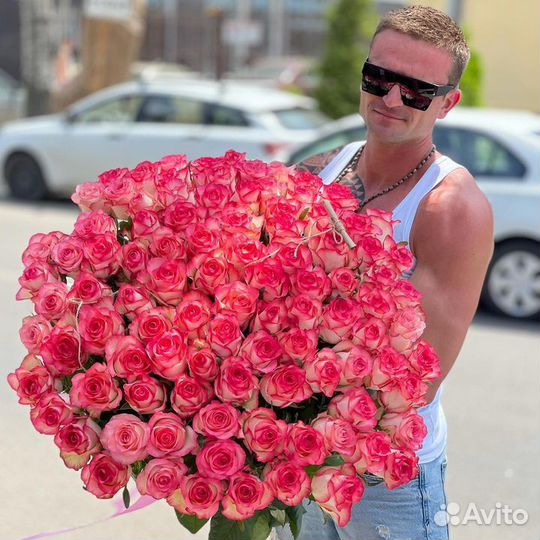 Длинные розы 70см доставка 101роза с доставкой