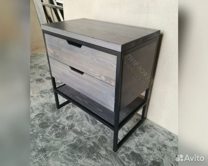 Тумба в ванную лофт из массива