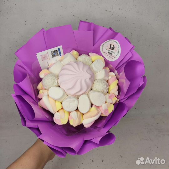 Съедобные букеты - букет из зефира - сладки