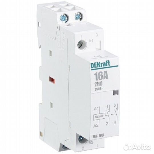 Контактор модульный DEKraft мк-103, 25А, 230В, 1но