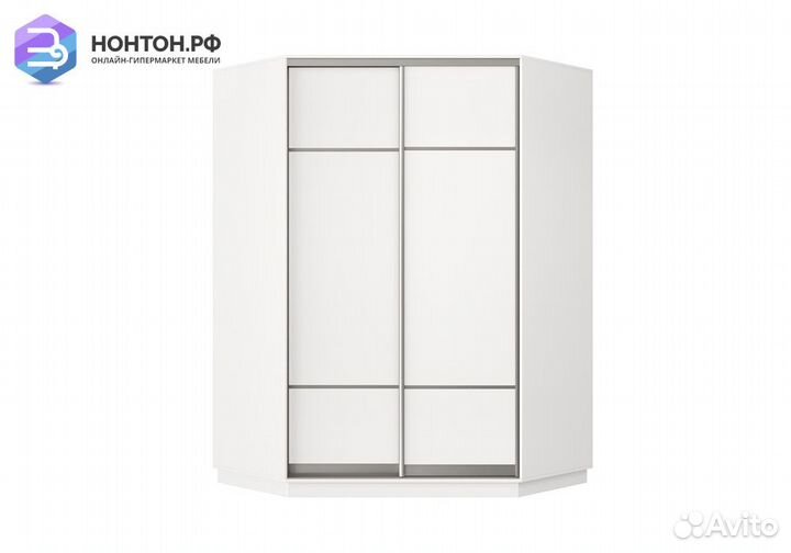 Шкаф-купе угловой двухдверный Сарин белый