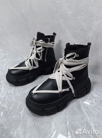 Ботинки rick owens X DR. martens черные