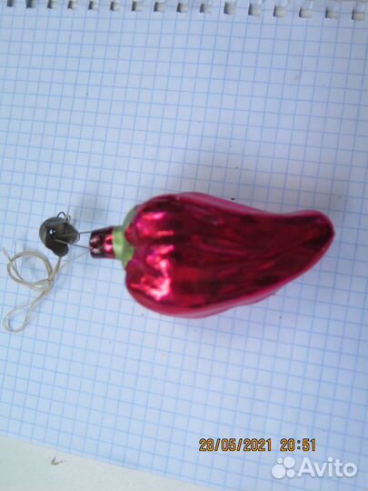 Елочная игрушка Перец Перчик Стекло СССР