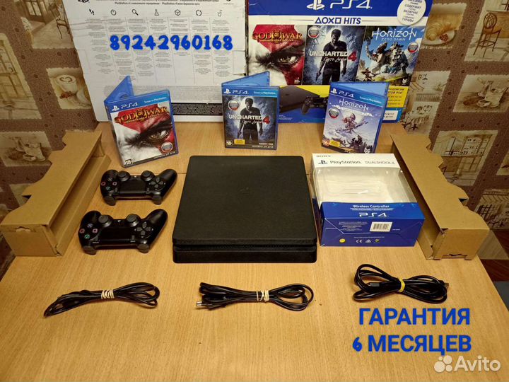 Sony PS4 slim. гарантия+ игры