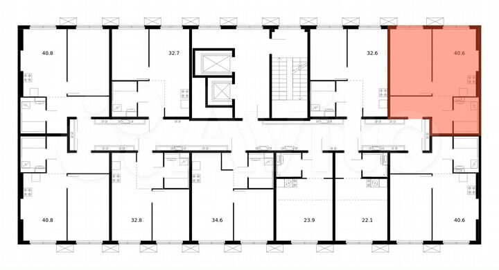 1-к. квартира, 40,6 м², 17/17 эт.