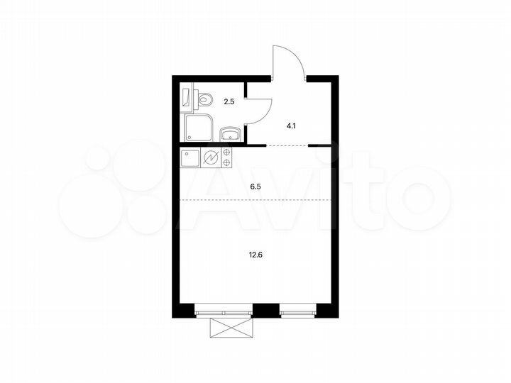 Квартира-студия, 25,7 м², 29/33 эт.
