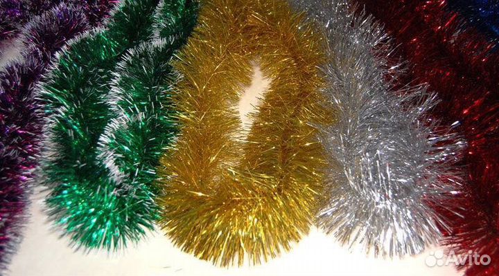 Новогодняя мишура 7см длина 1,8метра