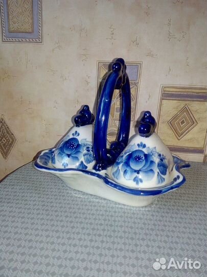 Икорница (соусница) Гжель