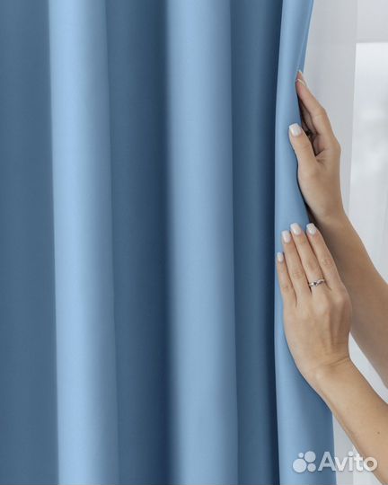 Комплект штор блэкаут Марсель Небесно-голубой