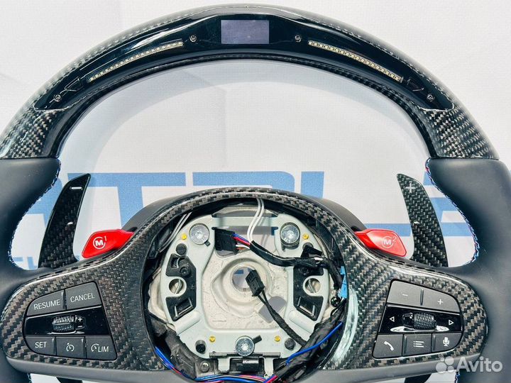 Руль BMW F, G серия карбон с подогревом, дислеем