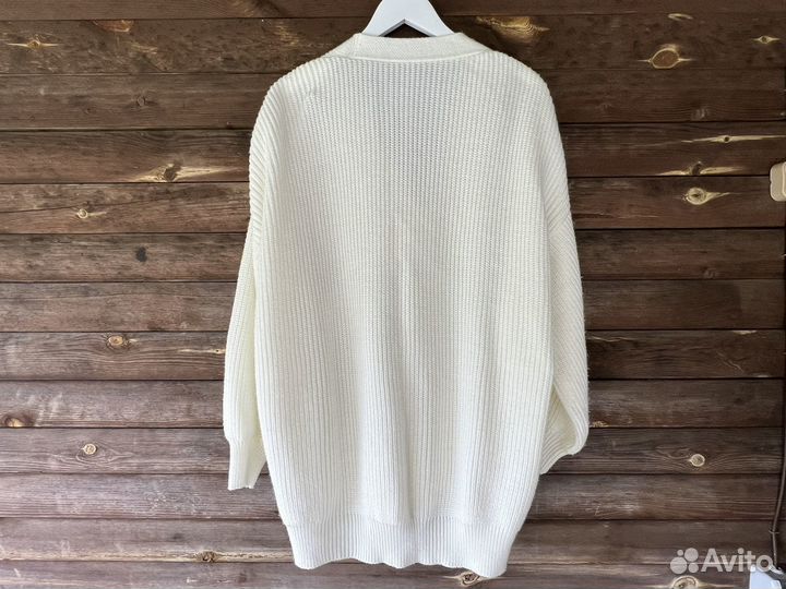 Кардиган шерстяной белый XL на 56 Lady Girl
