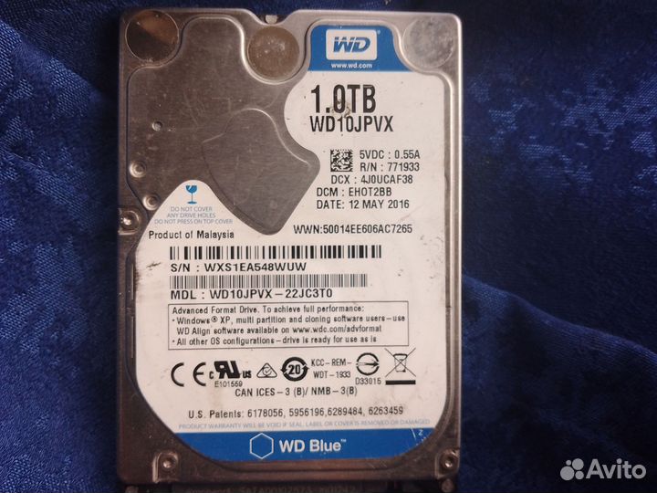 1Tb Western Digital Blue WD10jpvx